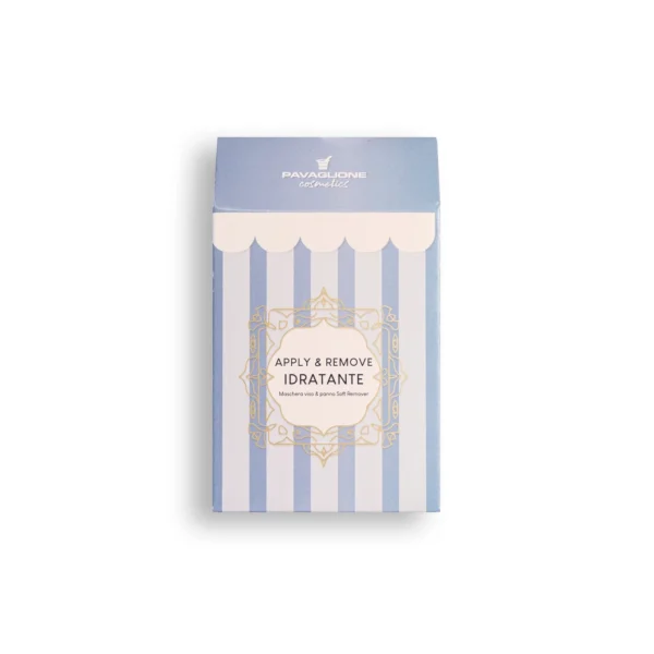 Cofanetto composto da OVERNIGHT BLUE MASK da 25 ml, della linea Hyaluidra, e PANNO SOFT REMOVER, ideale per idratare e rimpolpare la pelle.